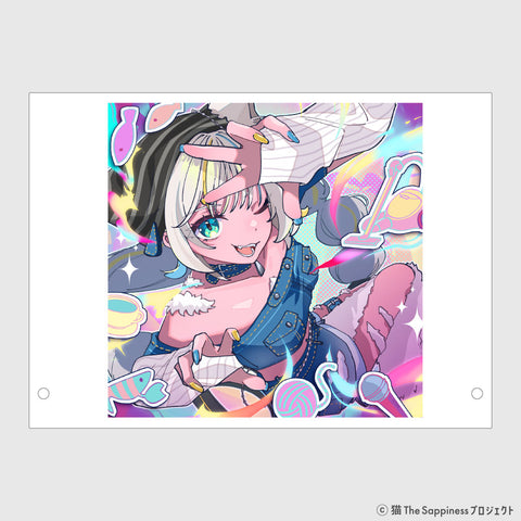 【猫 The Sappiness】1.5周年記念 アートパネル「猫のみぞ知る」